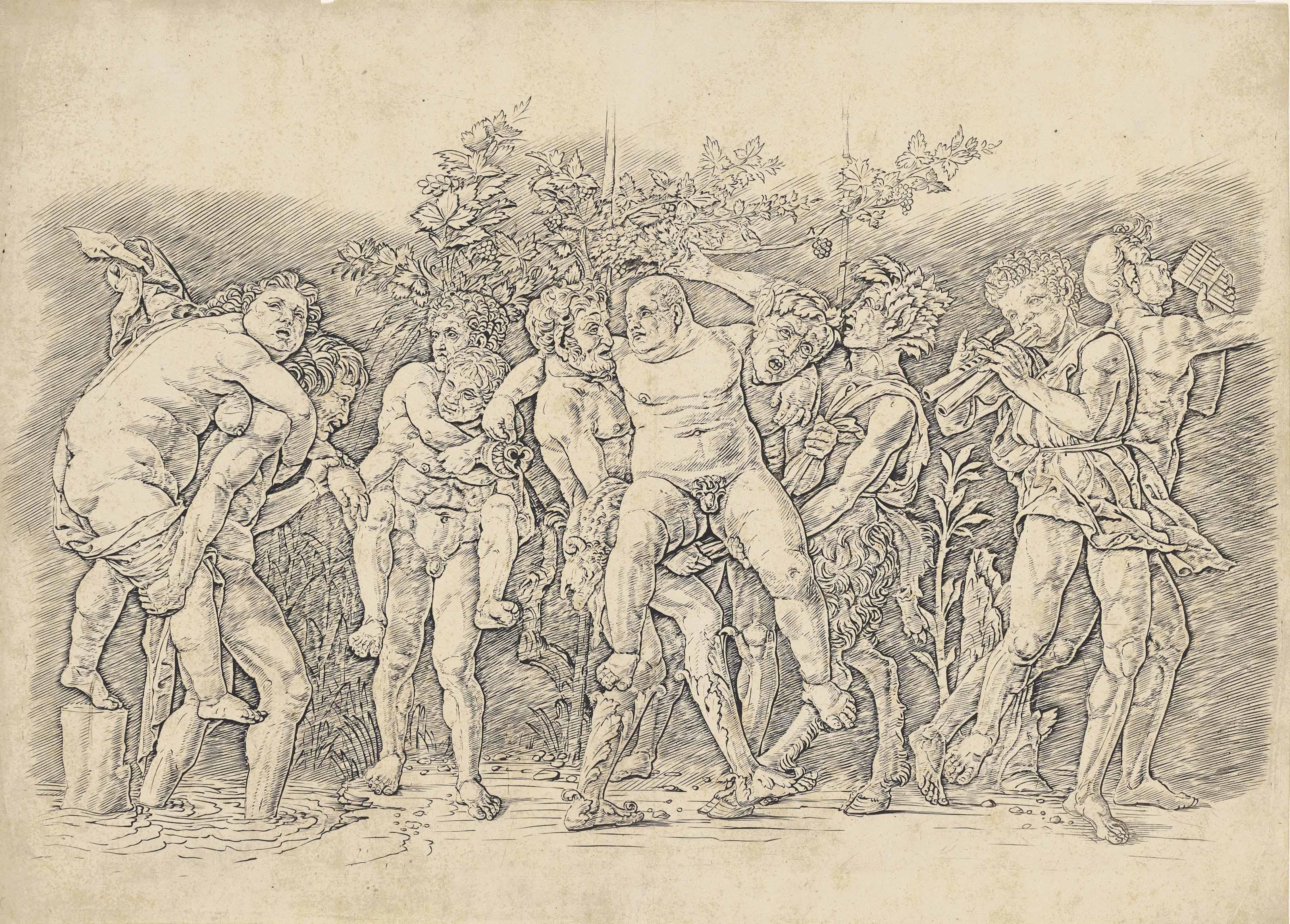 Andrea Mantegna - A Bacchanal With Silenus (B. 20; Hind 3; Martineau 75)