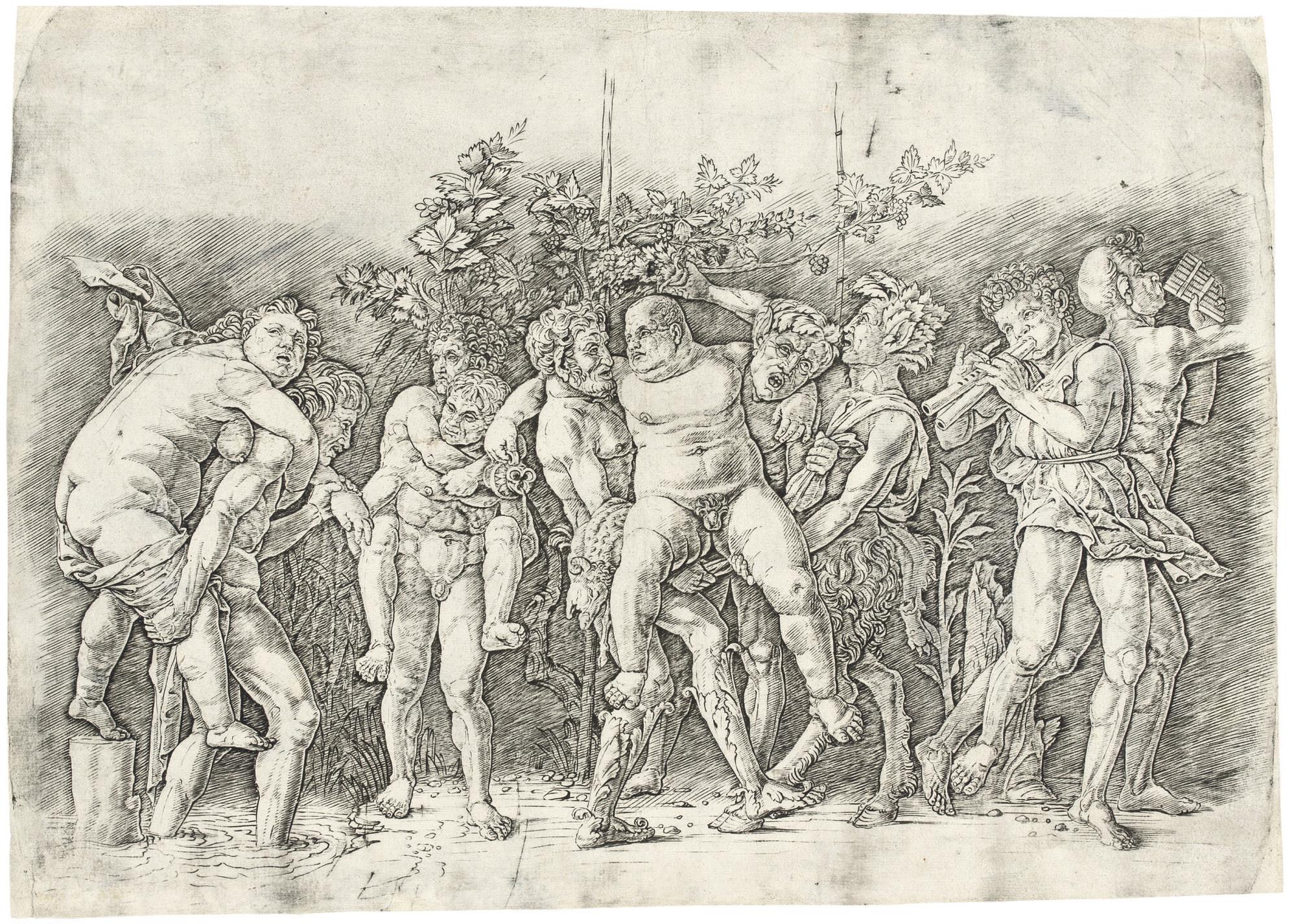 Andrea Mantegna - Bacchanal with Silenus (B. 20; Hind 3; Martineaux 75)