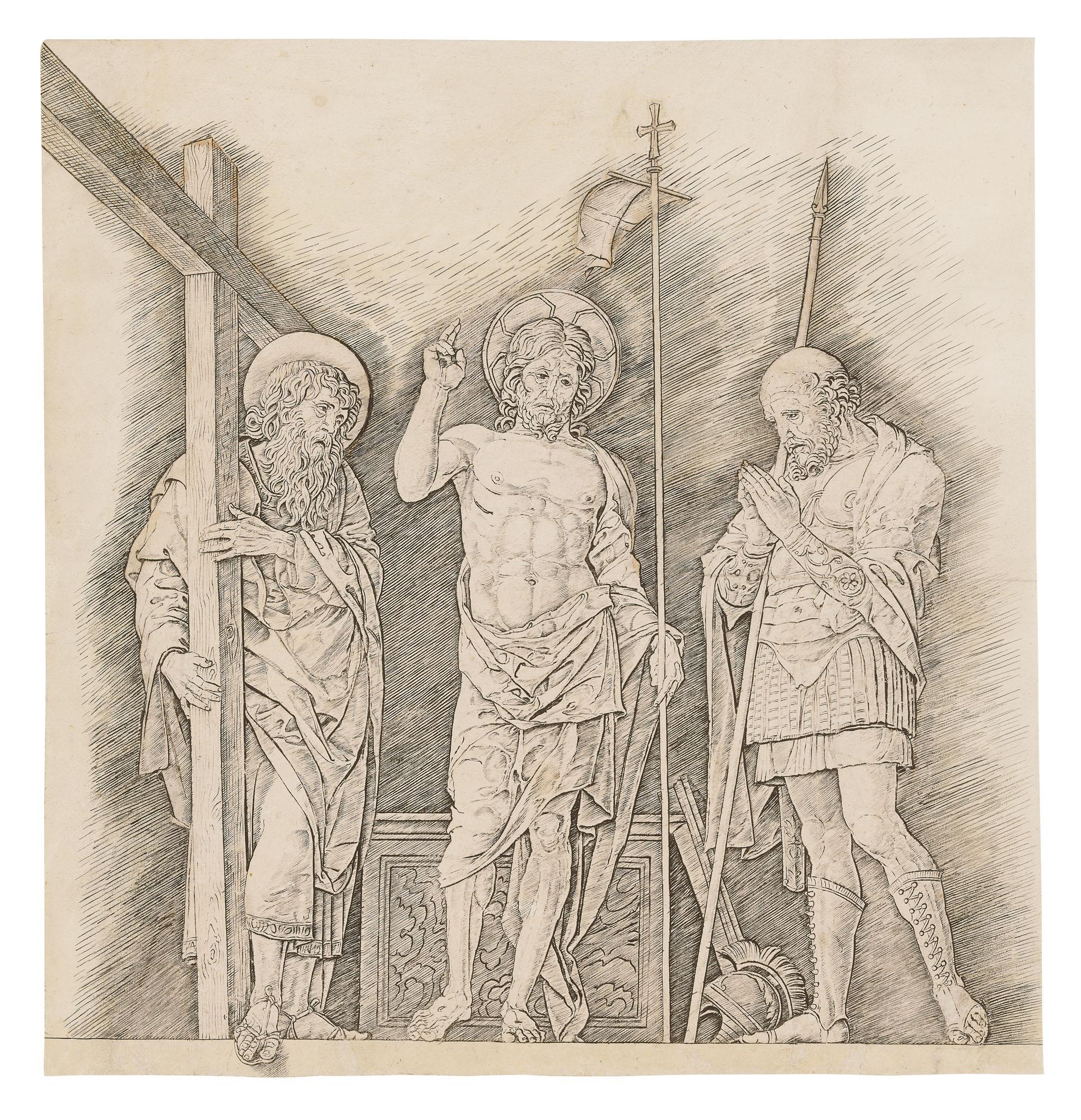 Andrea Mantegna - Christ between Saints Andrew and Longinus