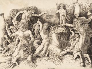 Andrea Mantegna - Kampf der Seegötter (linke Hälfte)