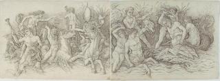 Andrea Mantegna - The Battle of the Sea Gods (Bartsch 17 & 18; Hind 5 & 6; Martineau 79)