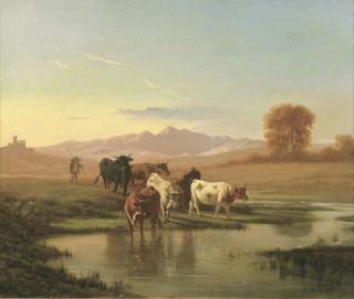 Andrea Markò - L\'abbeverata 1879