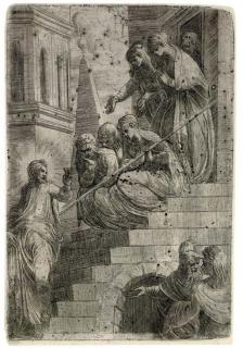 Andrea Meldolla - Christ and the Women on the Stairs (Bartsch, Richardson 14)