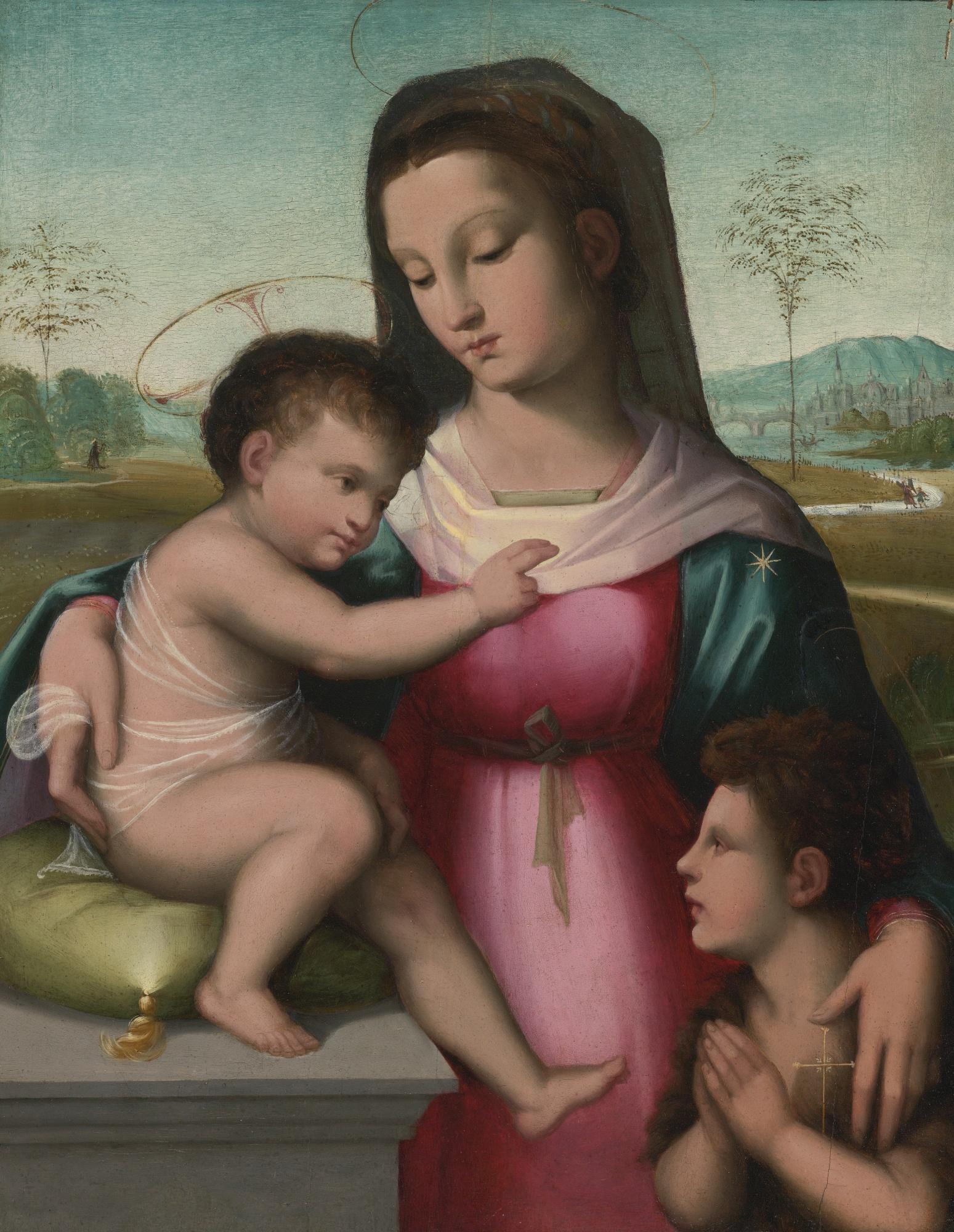 Andrea Piccinelli - Madonna And Child With The Infant Saint John The Baptist