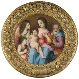 Andrea Piccinelli - The Holy Family With The Infant Saint John The Baptist And An Angel