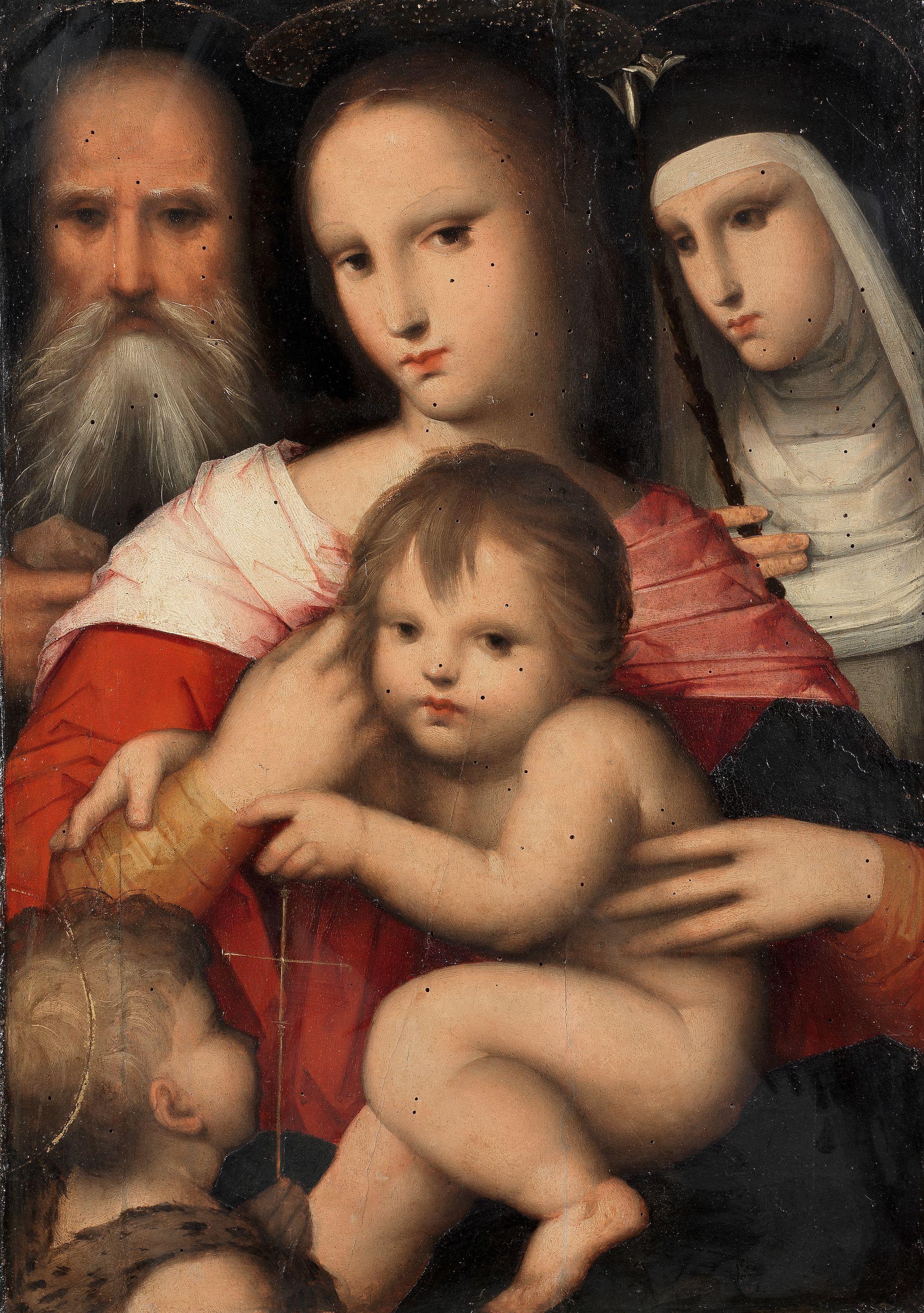 Andrea Piccinelli - The Madonna and Child with the Infant Saint John the Baptist and Saints Jerome and Catherine of Siena