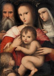 Andrea Piccinelli - The Madonna and Child with the Infant Saint John the Baptist and Saints Jerome and Catherine of Siena