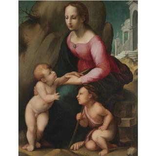 Andrea Piccinelli - The Madonna And Child With The Infant Saint John The Baptist