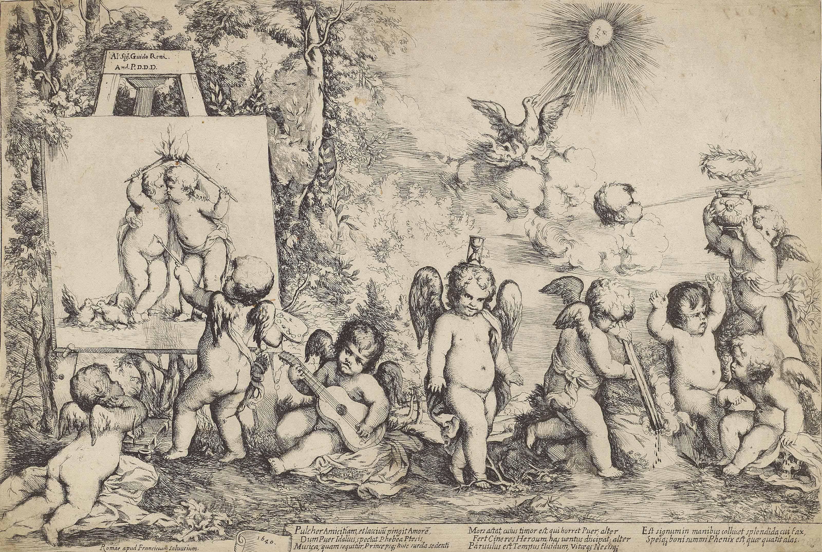 Andrea Podestà - Allegory With Cupid And Putti (Bartsch 5)