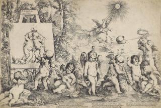 Andrea Podestà - Allegory With Cupid And Putti (Bartsch 5)