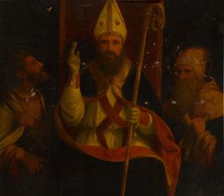 Andrea Previtali - Saint Augustine enthroned with Saint Anthony Abbot and another saint