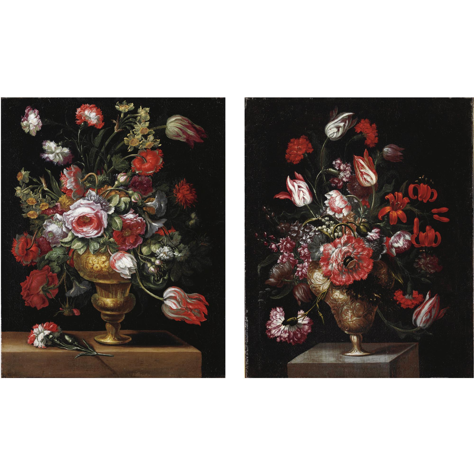 Andrea Scacciati - Nature Morte Con Vasi Di Fiori