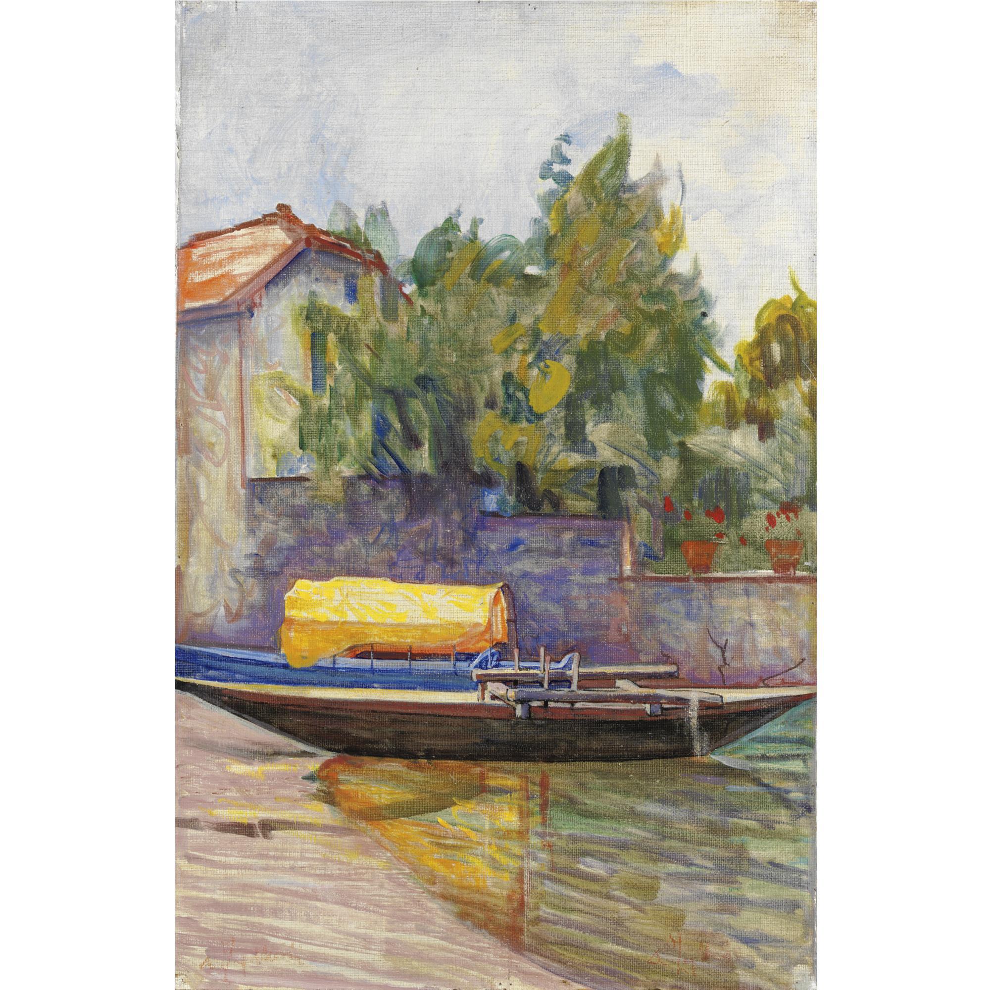 Andrea Zapelloni - Paesaggio Lacustre Con Barca