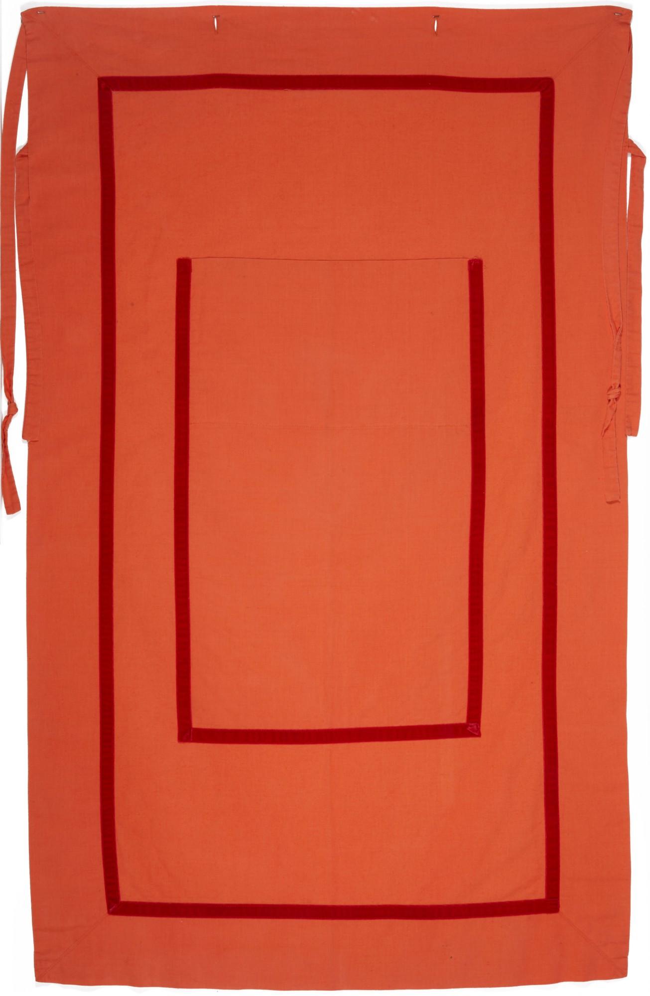 Andrea Zittel - Orange Linen With Red Velvet Ribbon Personal Panel