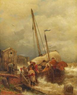 Andreas Achenbach - Am Bollwerk in Ostende.