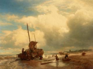 Andreas Achenbach - Fischer am Strand