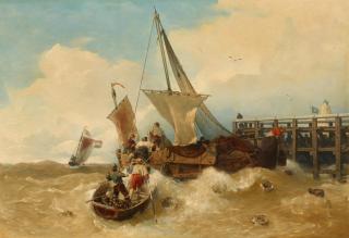 Andreas Achenbach - Fischerboote bei stürmischer See