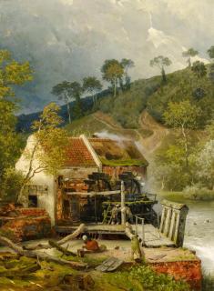 Andreas Achenbach - Hessische Wassermühle
