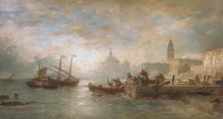 Andreas Achenbach - Venice at dawn