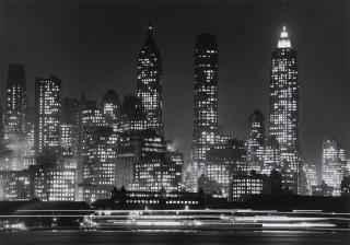 Andreas Feininger - Downtown Manhattan by Night, New York