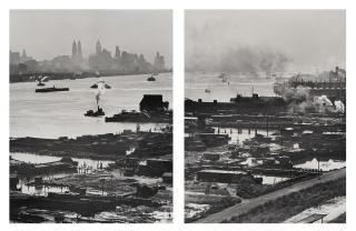 Andreas Feininger - The Hudson River and Lower Manhattan from above
