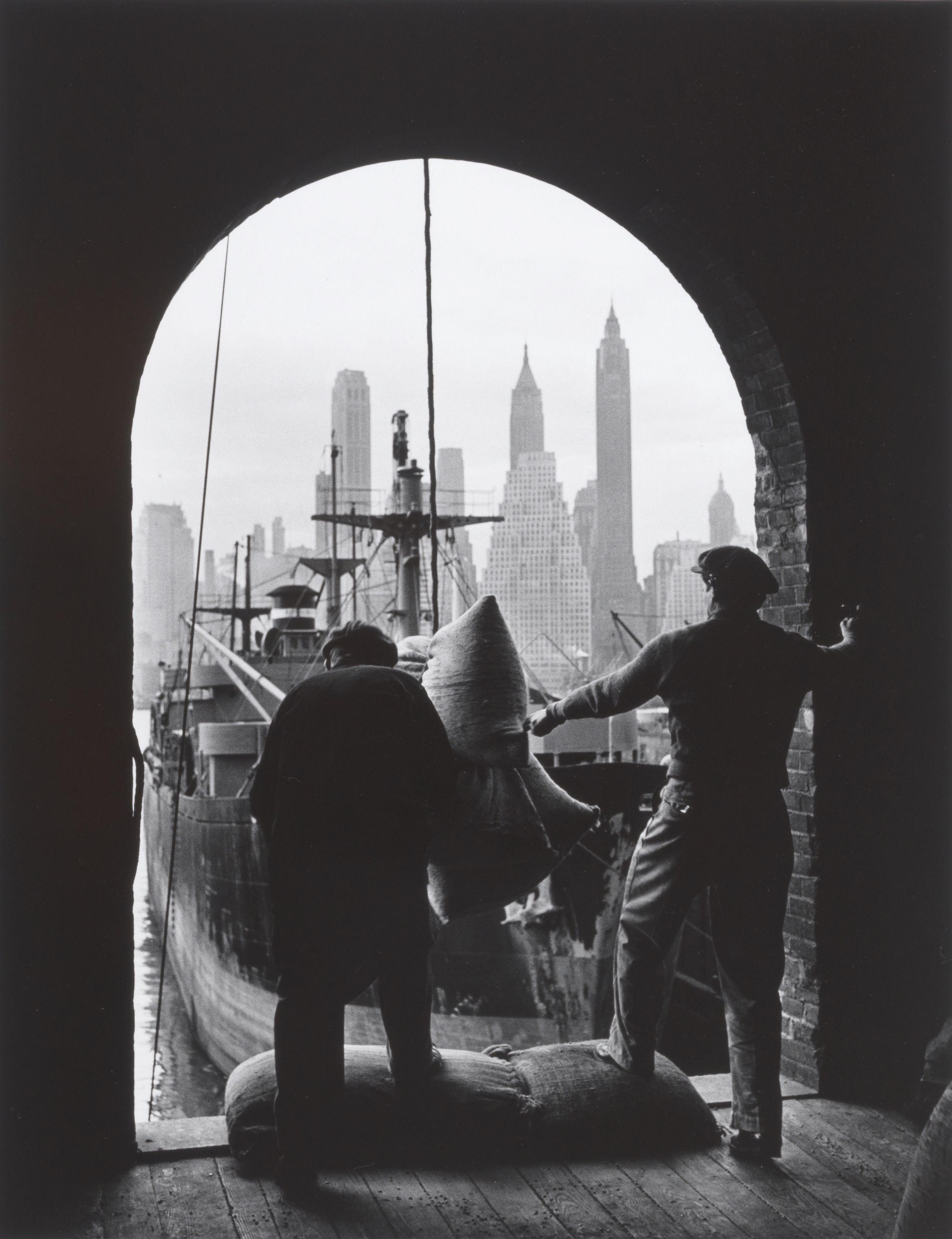 Andreas Feininger - Unloading Coffee at Brooklyn Dock, New York