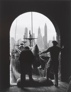 Andreas Feininger - Unloading Coffee at Brooklyn Dock, New York