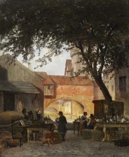 Andreas Juuel - Gadescene fra Nürnberg (Street Scene in Nuremberg)