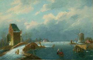 Andreas Schelfhout - Auf dem Eis.