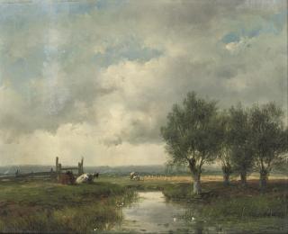 Andreas Schelfhout - Cattle in a summer landscape