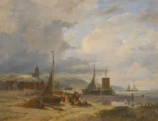 Andreas Schelfhout - Dutch coastal View Near Scheveningen