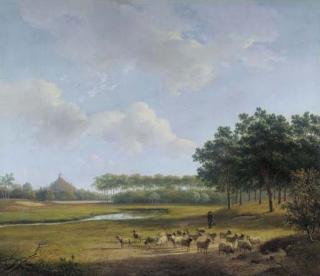 Andreas Schelfhout - The Estate Raephorst in Wassenaar, with the Seringenberg in the distance