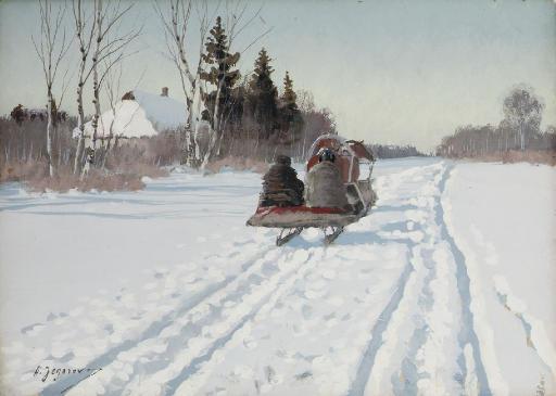 Andrei Afanas\'evich Egorov - A sleigh returning to the farmstead