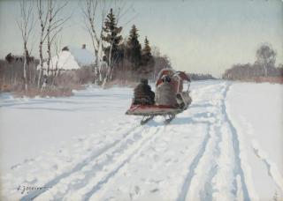 Andrei Afanas\'evich Egorov - A sleigh returning to the farmstead
