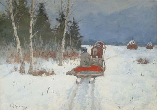 Andrei Afanasevich Egorov - A troika in the snow