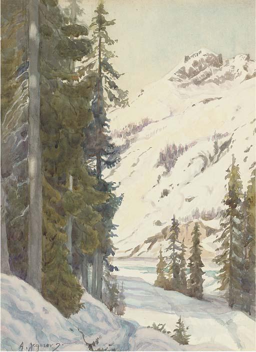 Andrei Afanas\'Evich Egorov - An Alpine Winter Landscape