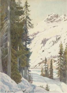 Andrei Afanas\'Evich Egorov - An Alpine Winter Landscape
