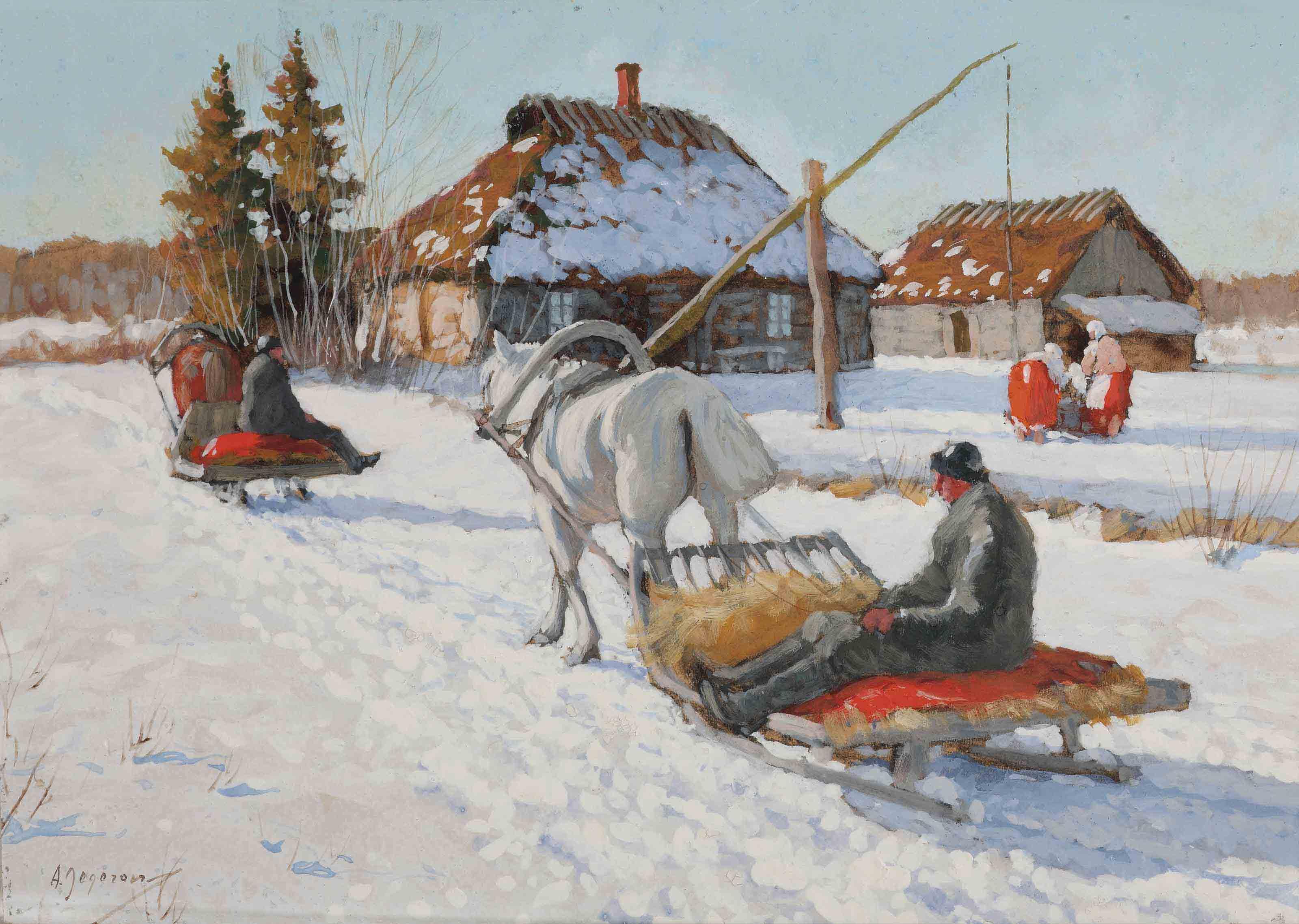 Andrei Afanasievich Jegorov - Winterwork at the farm