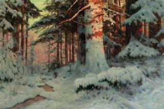 Andrei Nikolaevich Shil\'der - Winter Sunlight in the evergreen Forest