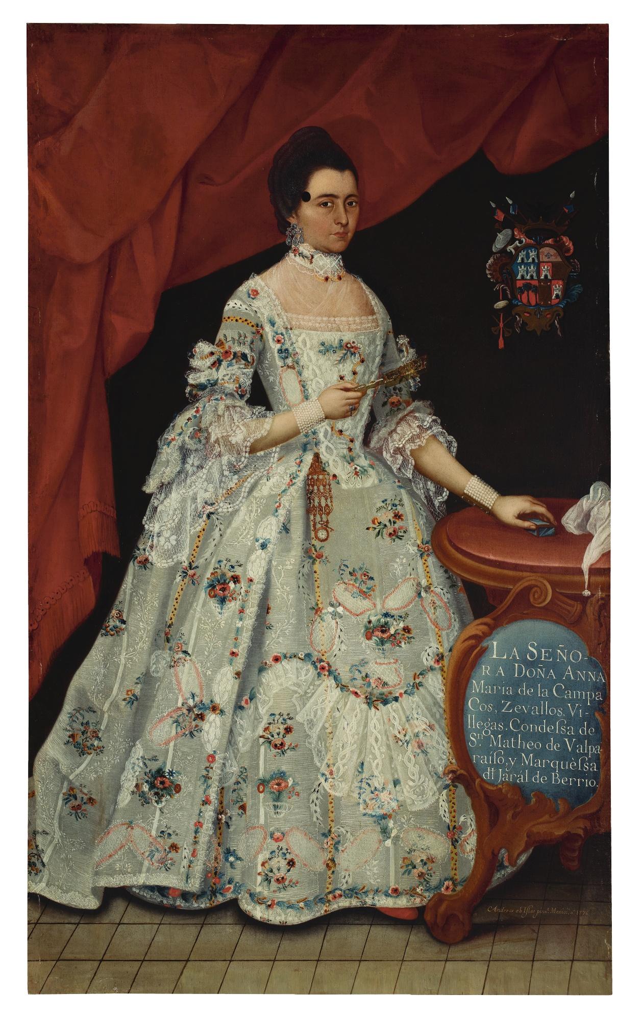 Andrés De Islas - Retrato De Ana María De La Campa Cos, Condesa De San Mateo De Valparaíso Y Marquesa De Jaral De Berrio 