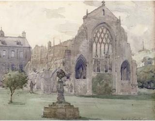 Andrew Archer Gamley, R.S.W. - Ruins of The Kirk At Holyrood Palace