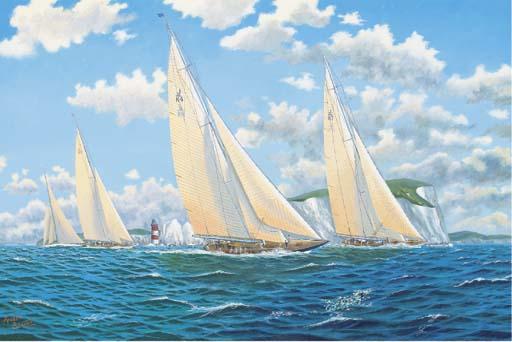 Andrew Bennett - J-Class Yachts Rounding The Needles
