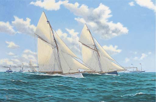 Andrew Bennett - The America\'S Cup, 1885:  Puritan Racing Genesta