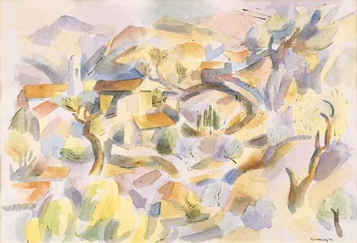 Andrew Dasburg - Adobes in Landscape