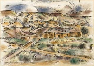 Andrew Dasburg - Landscape with Pueblos