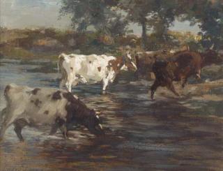 Andrew Douglas - Cattle fording a river