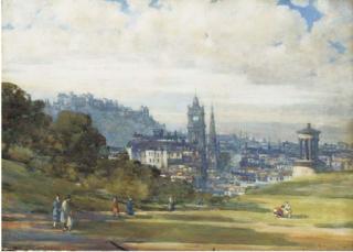 Andrew Douglas - View of Edinburgh from Calton Hill, looking down Princes Street