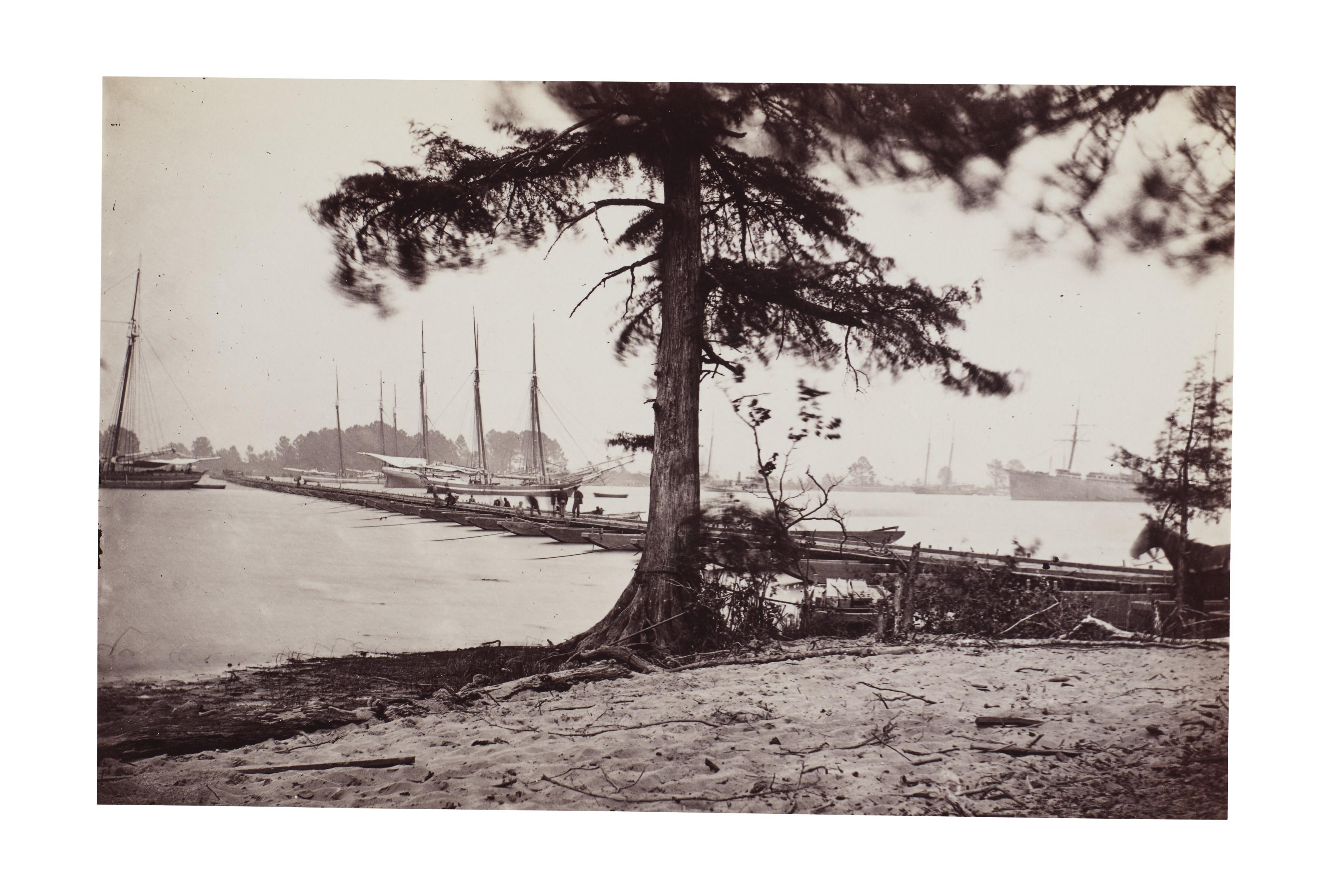 Andrew Joseph Russell - Pontoon Bridge Across James River, Virginia, June 1864