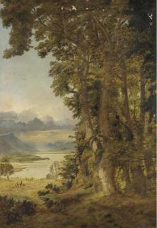 Andrew Maccallum - A distant view of Bassenthwaite Lake, Cumberland, at the edge of the forest