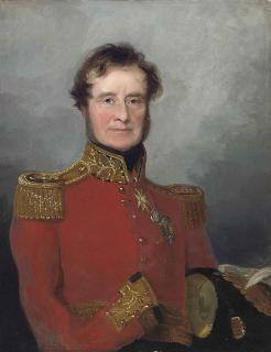 Andrew Morton - Portrait of Lord Fitzroy James Henry Somerset, 1st Baron Raglan (1788-1855), half-length, in military uniform, a plumed hat under his left arm